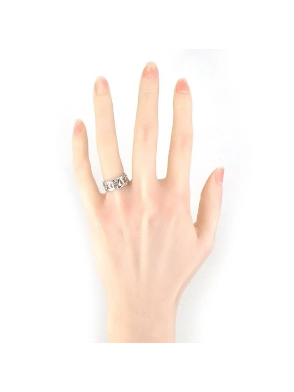 Cartier Ring Entrelaces C2 2C Logo 18K White Gold